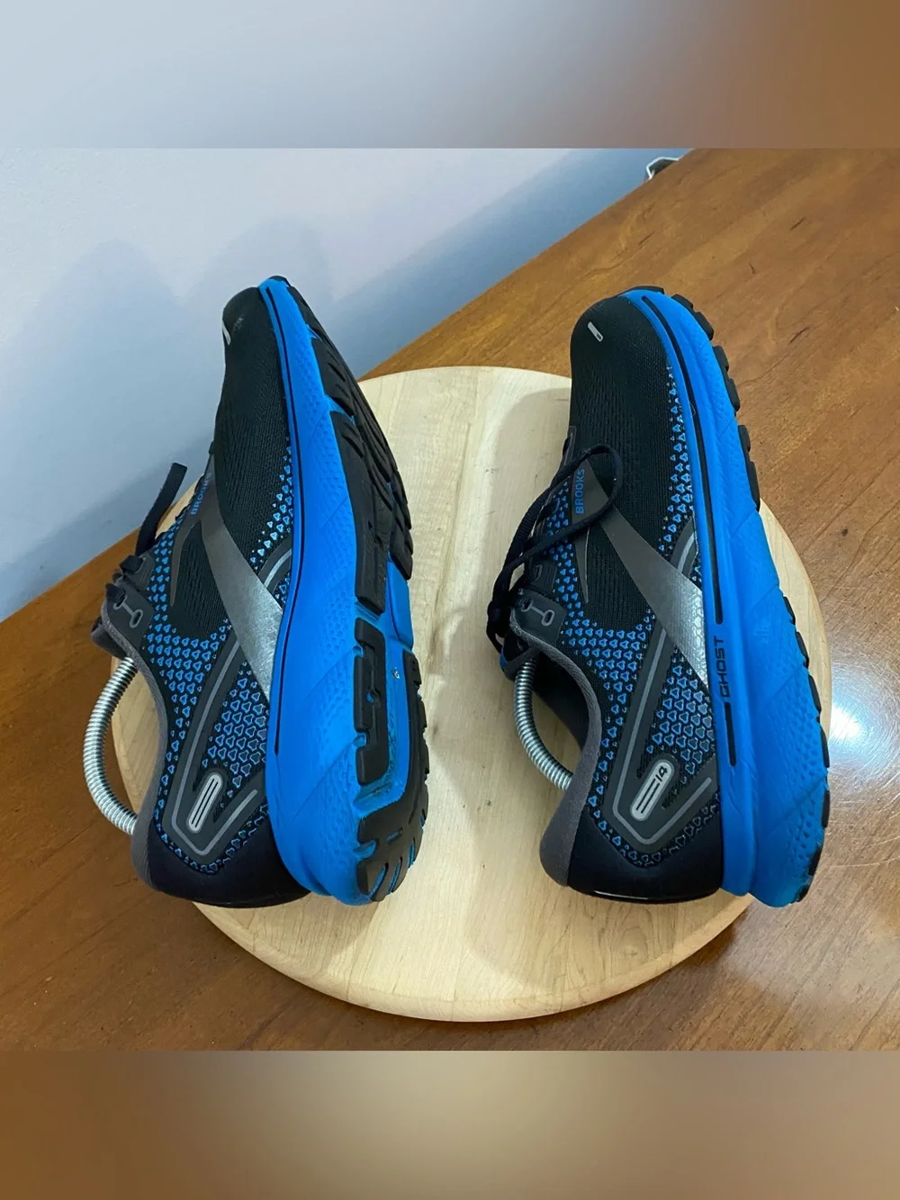 Brooks Ghost 14 Men's 13 Black/Blackened Pearl/Blue Neutral Running Shoes READ* - Picture 7 of 16